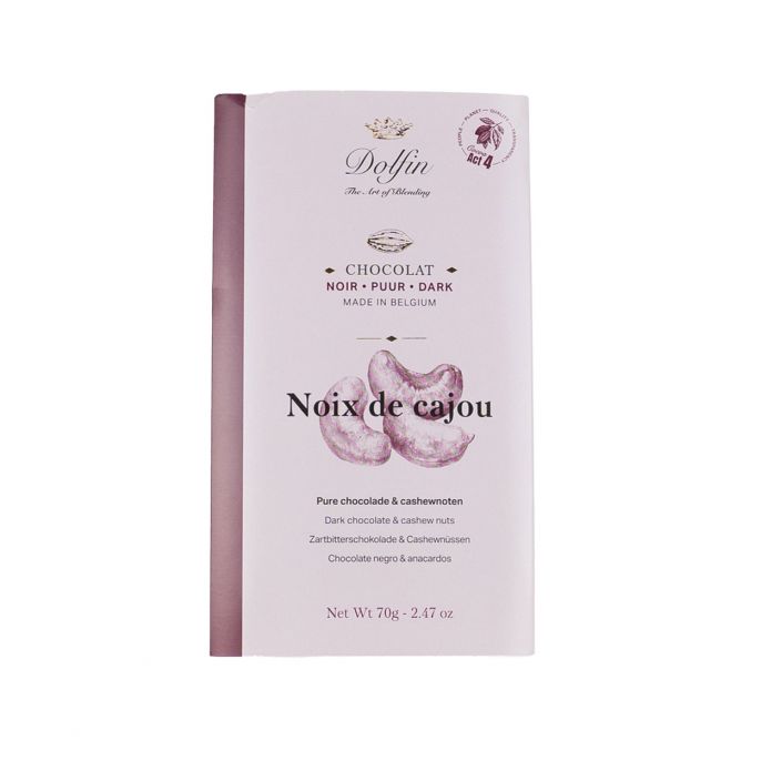 Tablette Chocolat Noir 60 Noix De Cajou 70g Dolfin