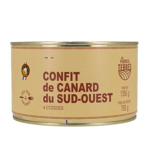 Confit de Canard 4 Cuisses 1350g - Fiers de nos Terres