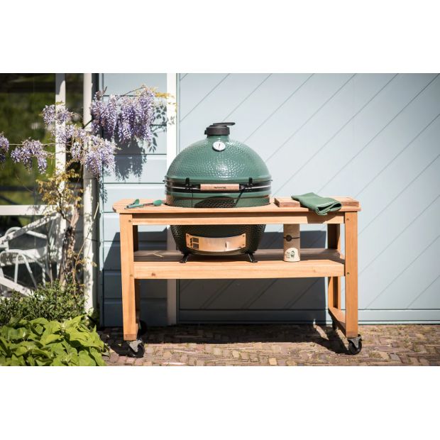 Pack Big Green Egg XLARGE avec table en bois d'eucalyptus