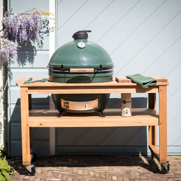 Pack Big Green Egg XLARGE avec table en bois d'eucalyptus