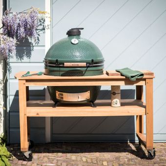 Pack Big Green Egg XLARGE avec table en bois d'eucalyptus