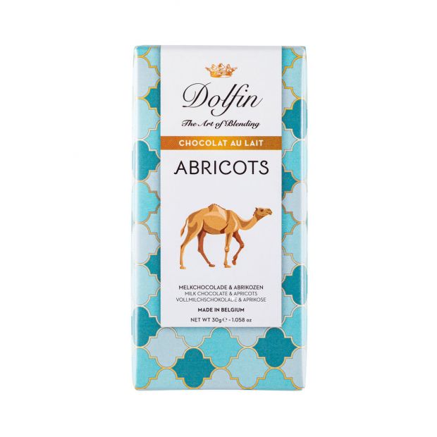 Tablette Chocolat au Lait 37% Abricots 30g - Dolfin