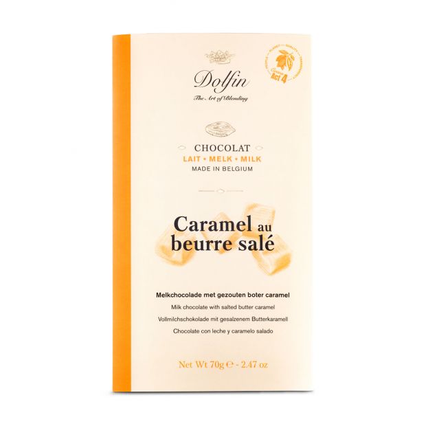 Tablette Chocolat au Lait Caramel au Beurre Salé 70g - Dolfin