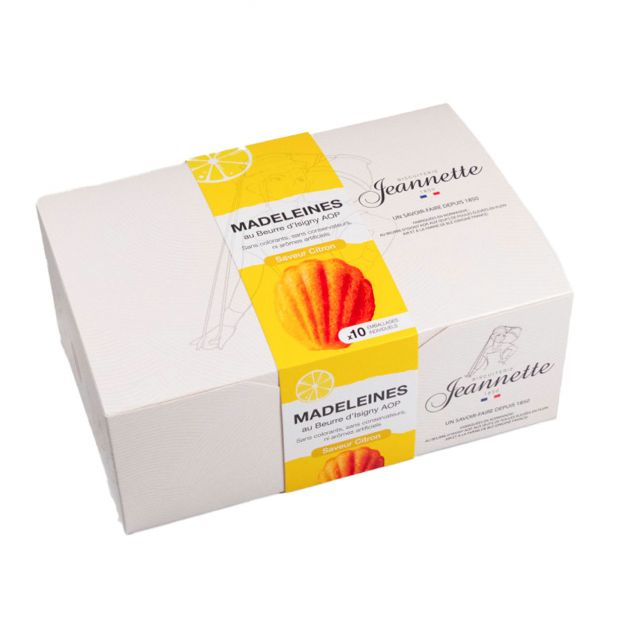 Boite 10 Madeleines Citron 250g - Biscuiterie Jeannette