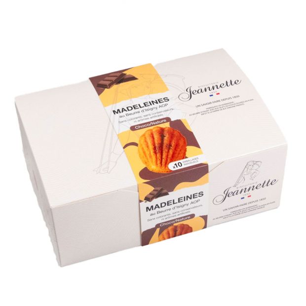 Boite 10 Madeleines Choco Nature 250g - Biscuiterie Jeannette