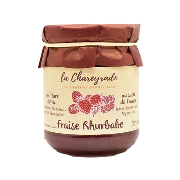 Confiture de Fraise Rhubarbe 250g - Chareyrade