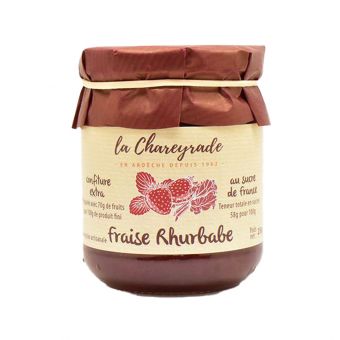 Confiture de Fraise Rhubarbe 250g - Chareyrade