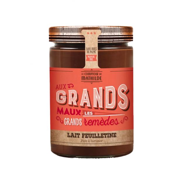 Pâte à tartiner Lait Noisette Feuilletine 600 g - Comptoir de Mathilde