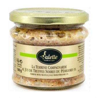 Terrine Campagnarde au jus de Truffes Noires du Périgord 180 g - Maison Valette